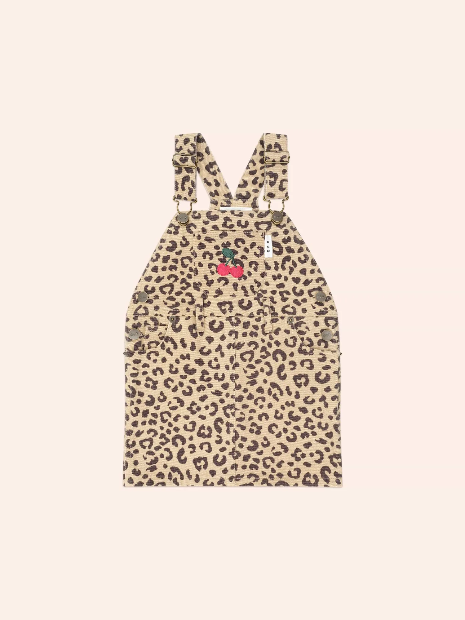 Salopette in denim stampa leopardo Very Cherry