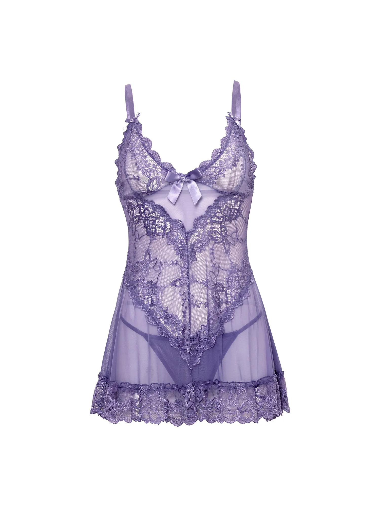 Curvy Valentine Lacey Babydoll Set