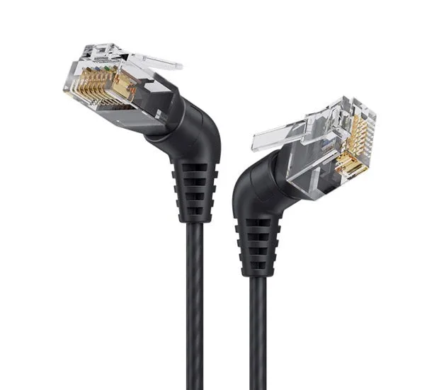 360° Rotatable RJ45 Cat6 Slim Ethernet Patch Cable 10Gbps 500MHz