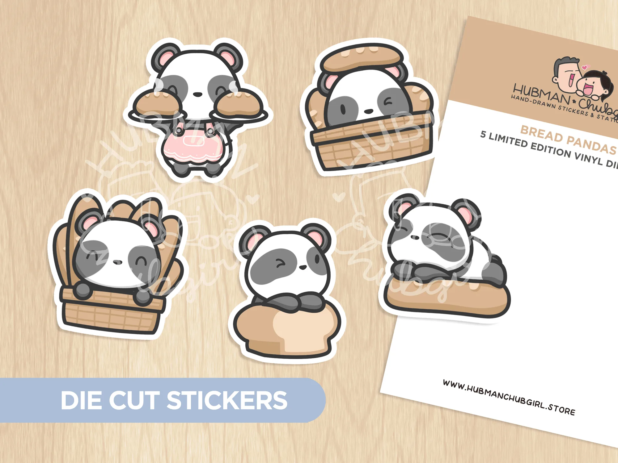 Bread Pandas Die Cut Stickers