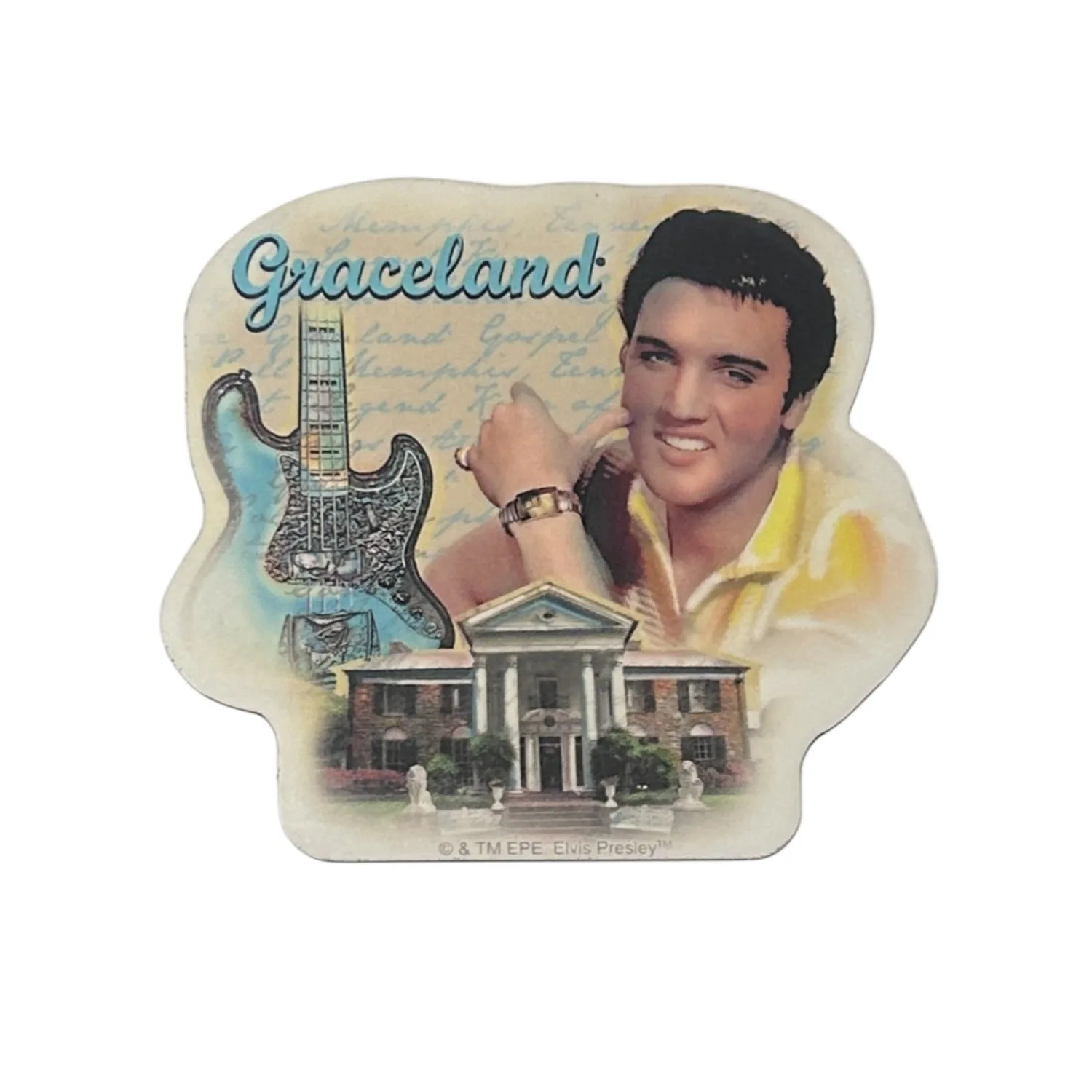 Elvis Presley Graceland Gitarre Aquarell Magnet