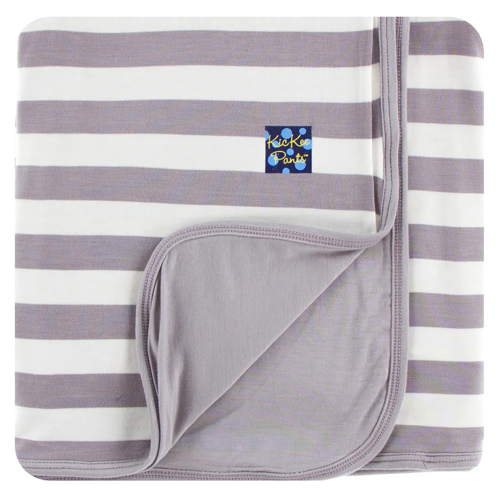 Print Stroller Blanket in Feather Contrast Stripe