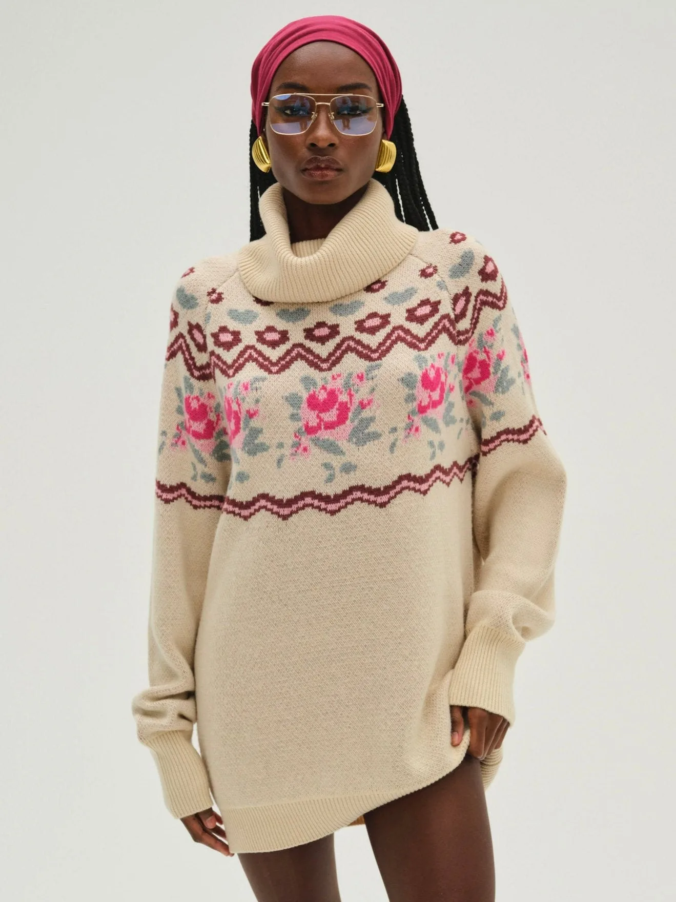 Ski Lodge Oversized Genser — Krem