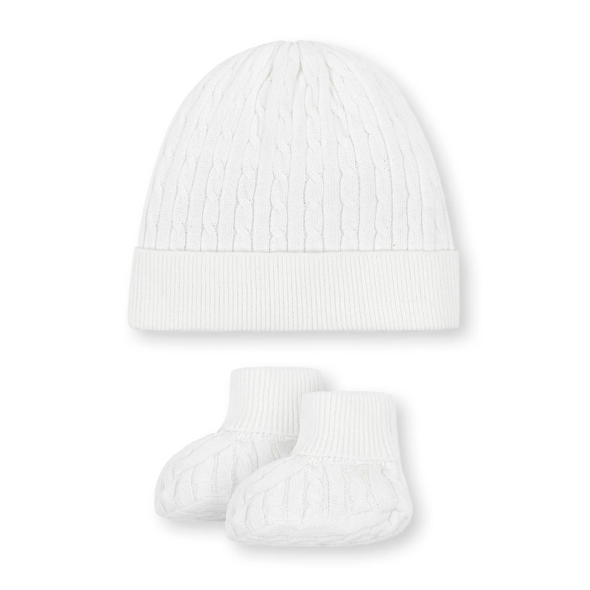 Organic Sweater Beanie and Bootie Set