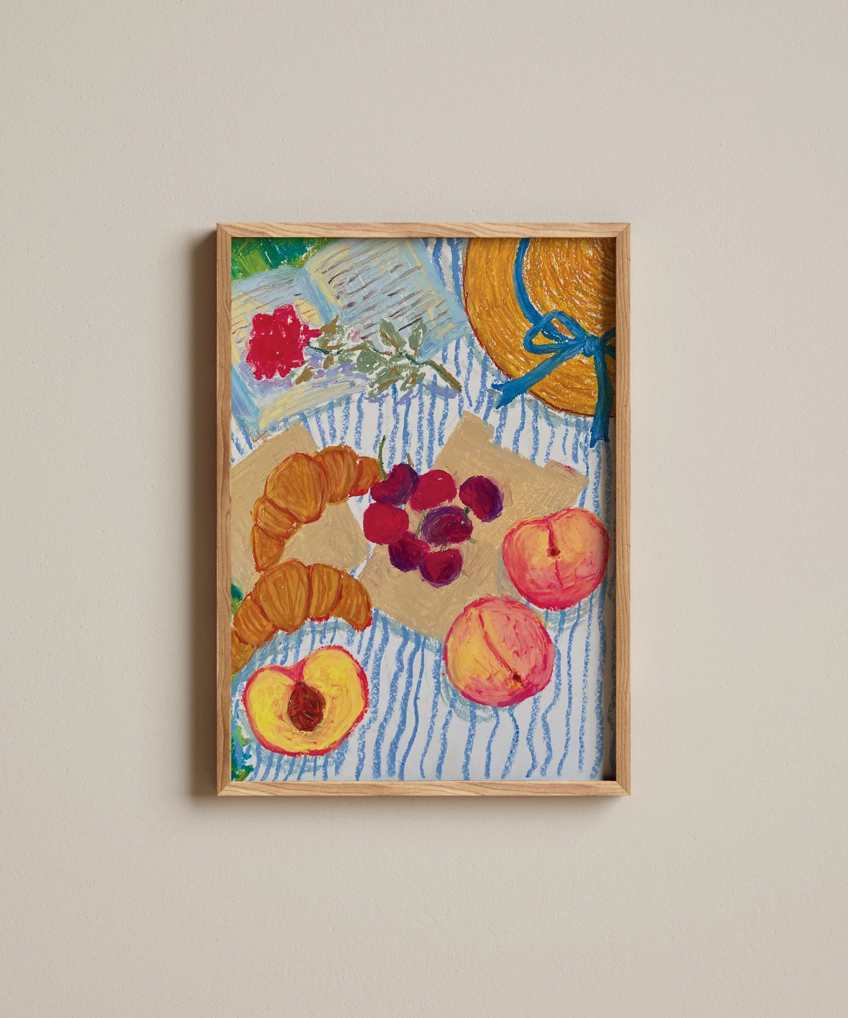 Ölpastell-Sommerpicknick | Kunstdruck