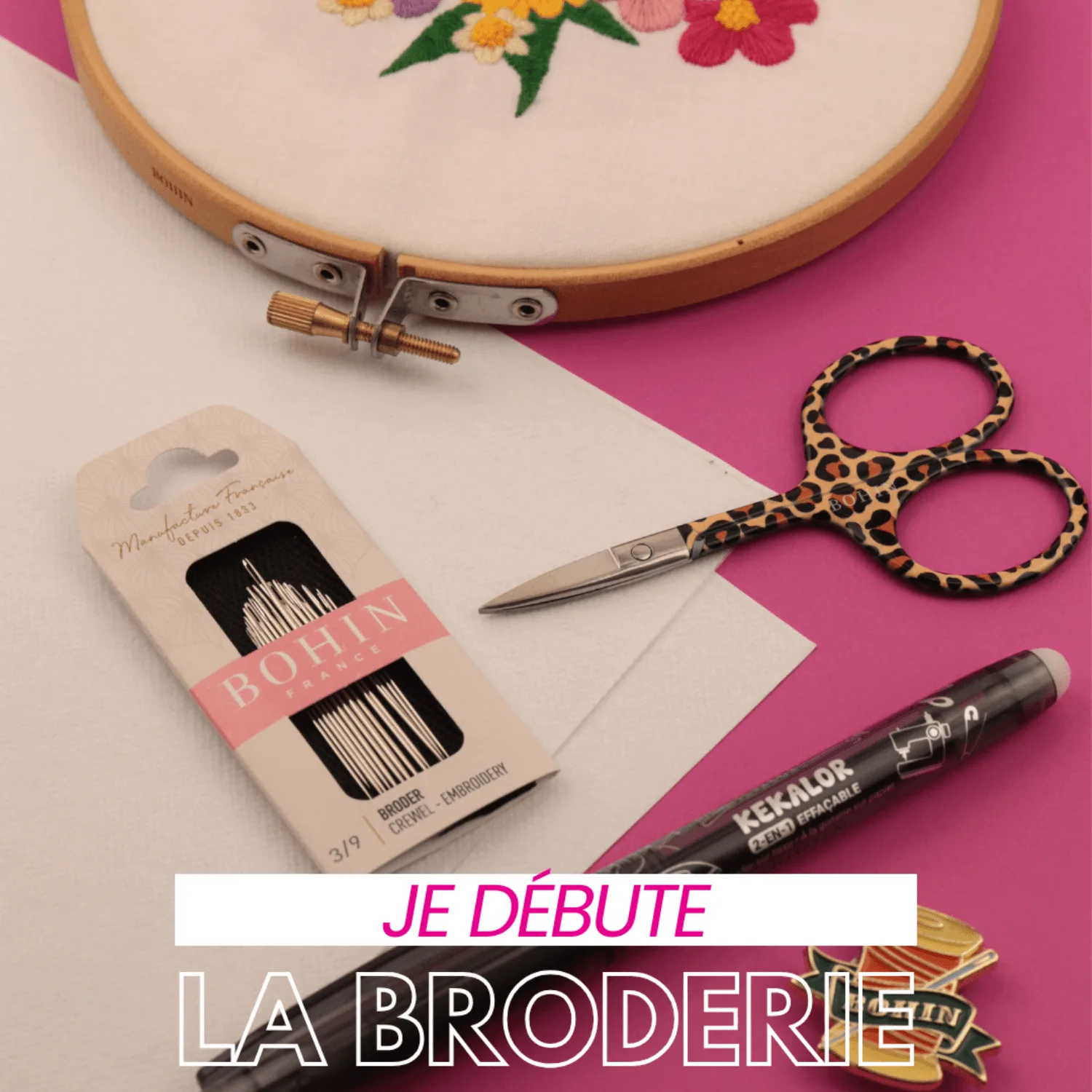 Kit broderie débutant : contenu du Je débute la broderie