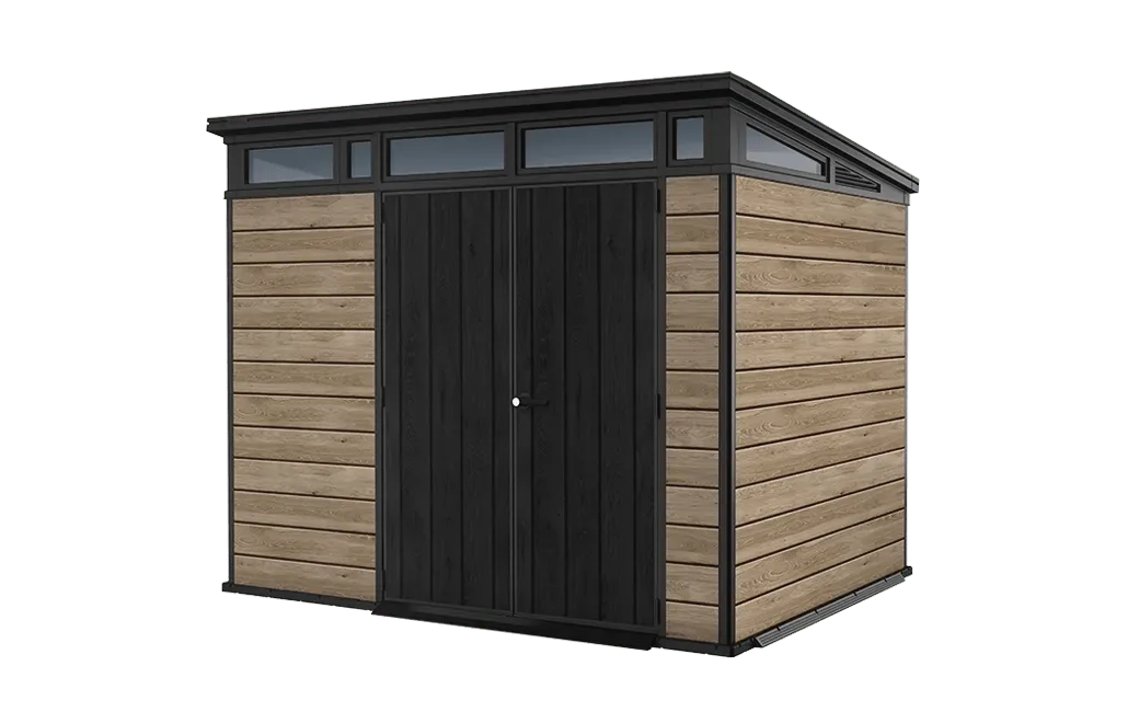 Signature Pent Shed 9x7ft - Ashwood Brown