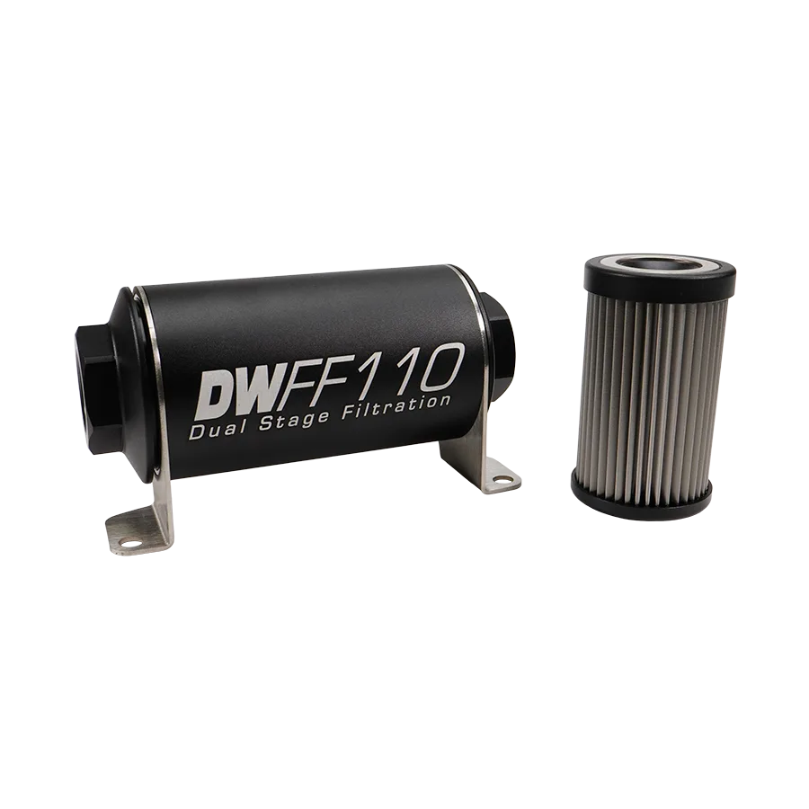10AN Female, 40 micron, 110mm In-line fuel filter kit