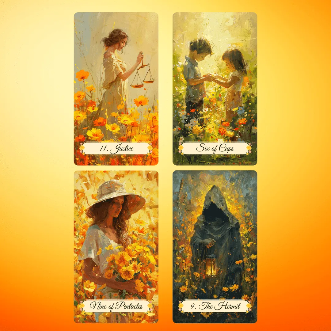 Zomerweide Tarot 🌻 Een tarotdeck met 78 kaarten vol zonneschijn, wilde bloemen en helderheid halverwege het jaar