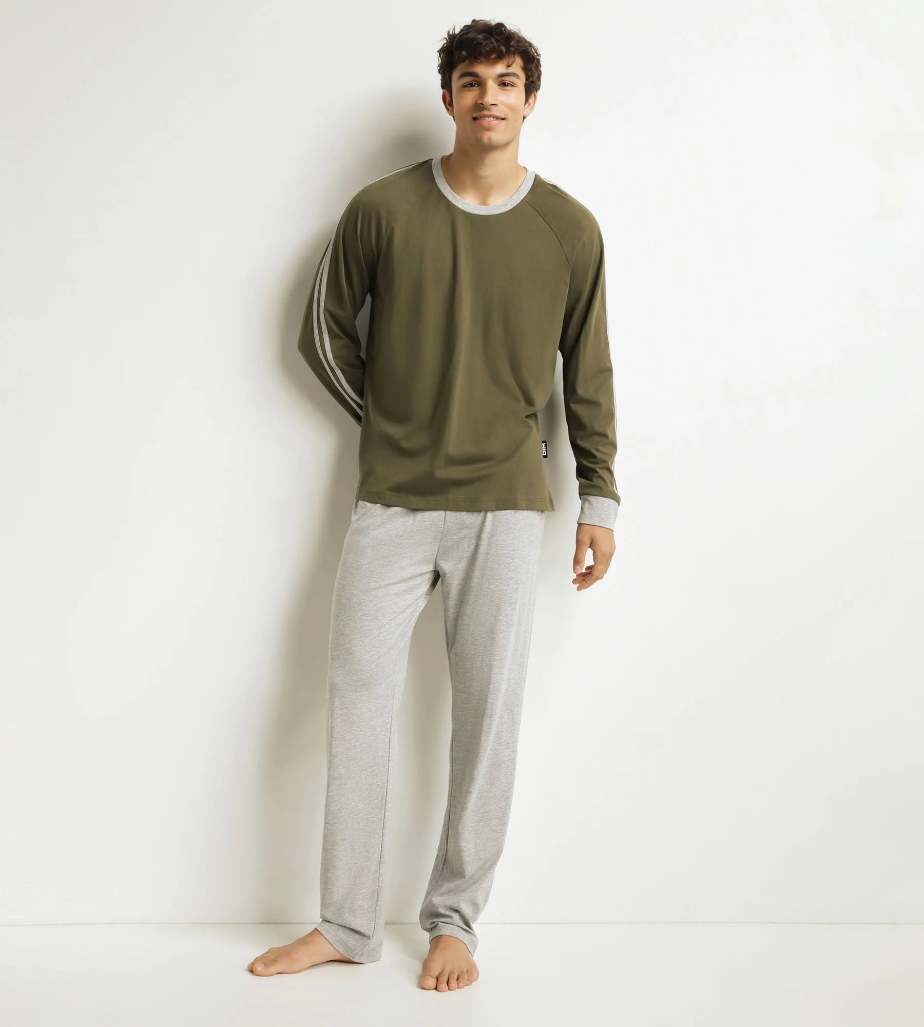 Ensemble pyjama pantalon homme militaire Dim Jersey