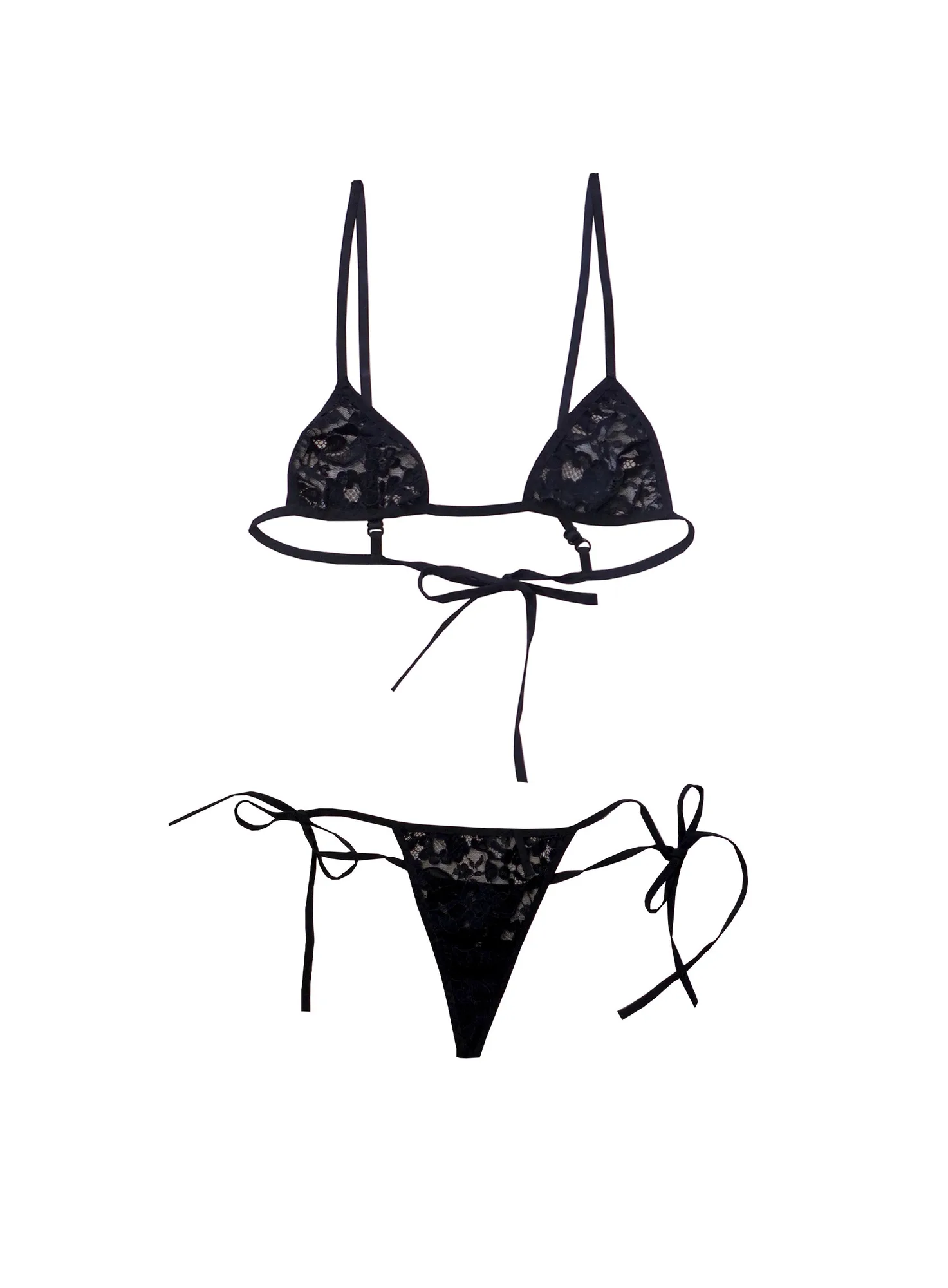 Black lace micro set