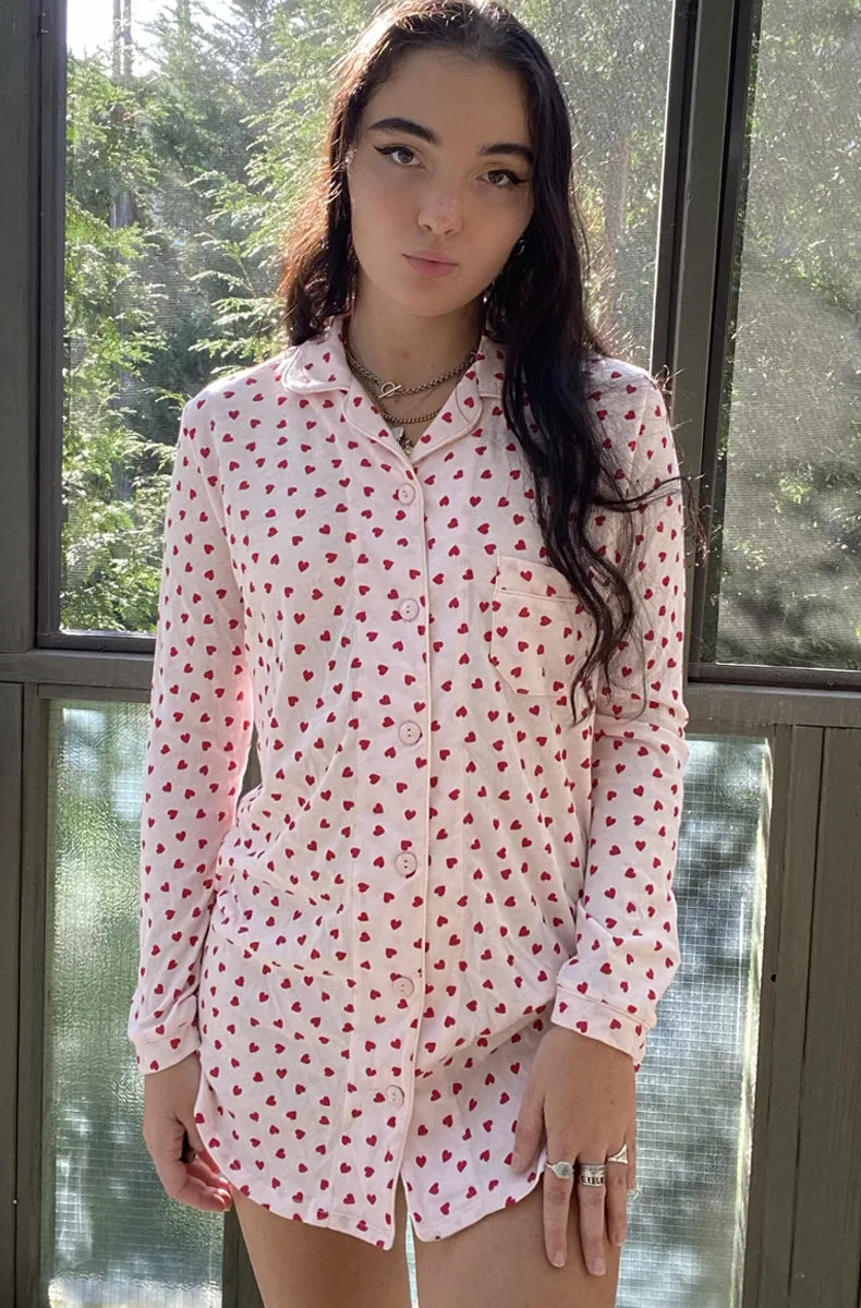 Camisón Heritage Hearts con botones y ribete