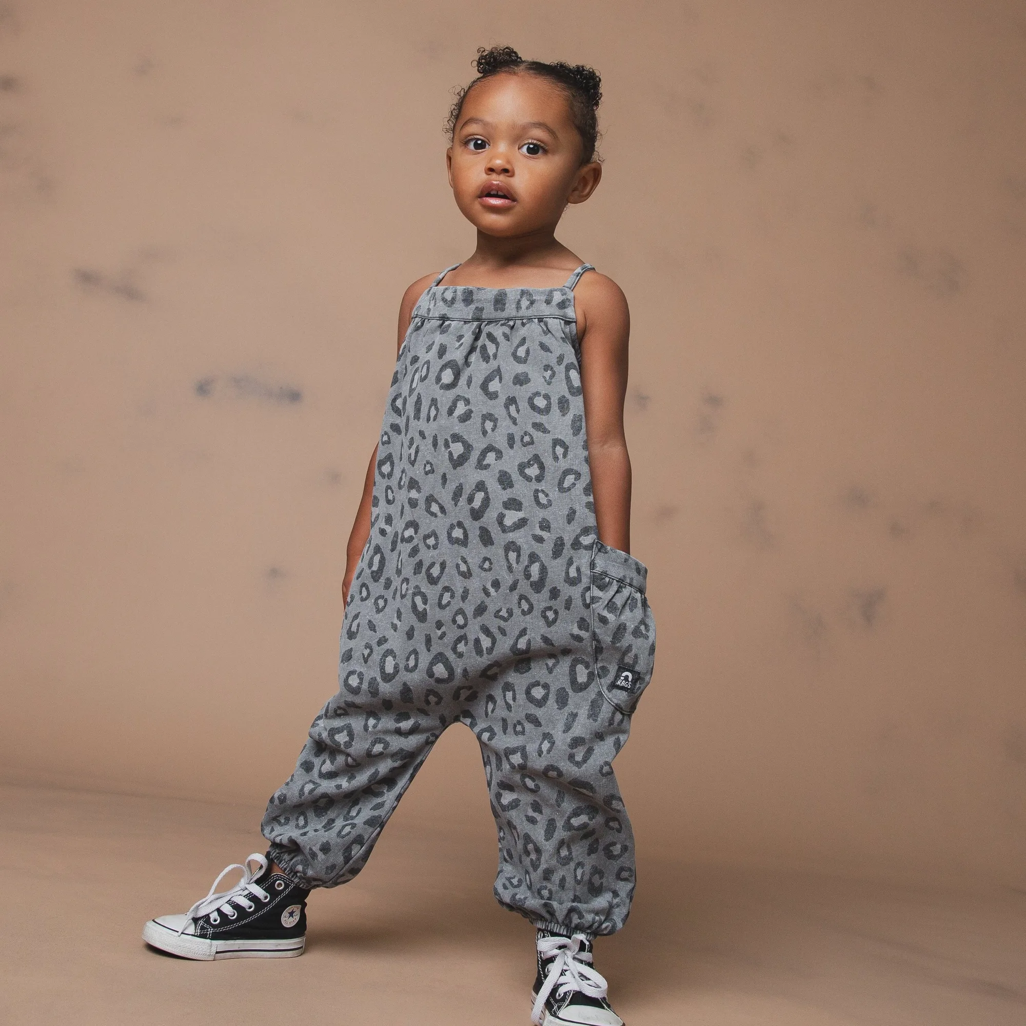 Strappy Jumper - 'Charcoal Leopard'