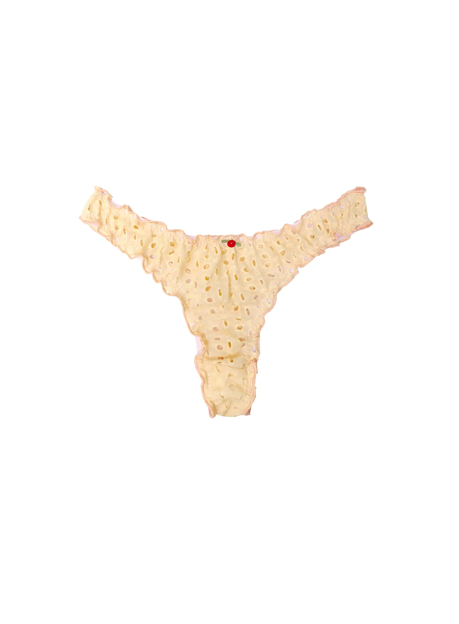 Broderie lace thong
