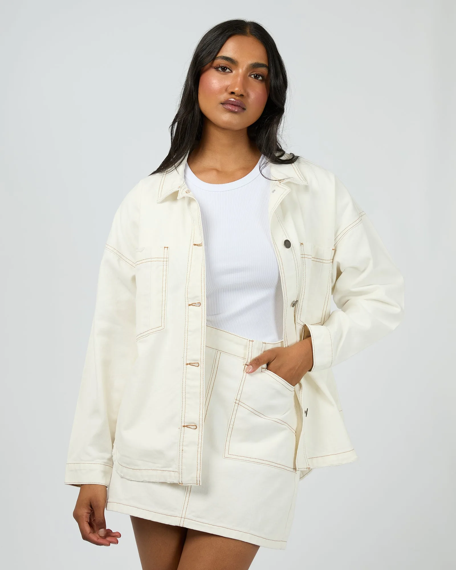 Veste Shacket Dale Blanc Vintage