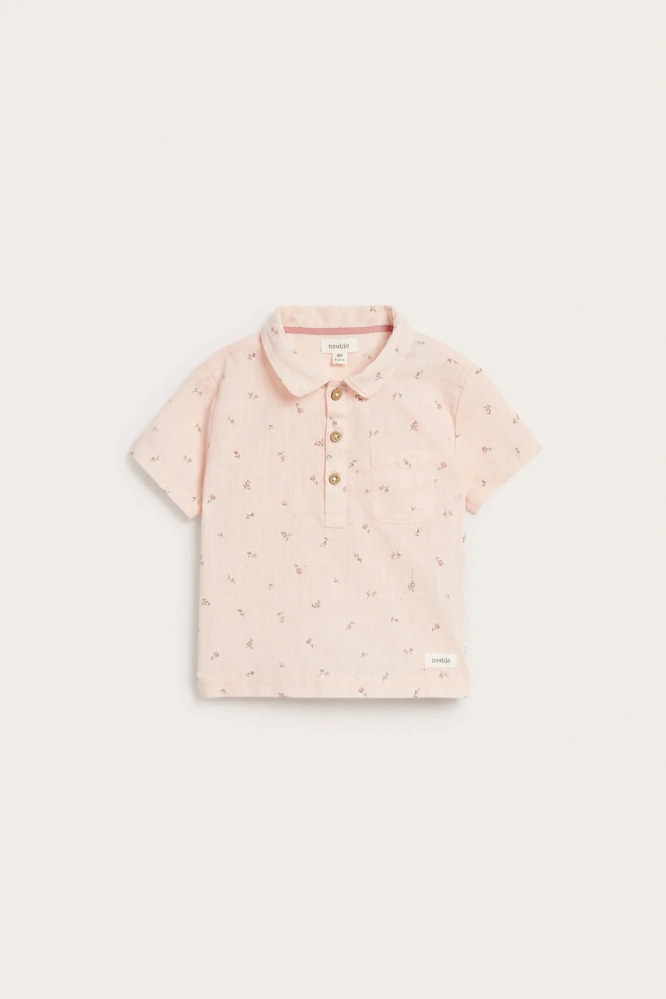 Baby roze bloemen kortmouwen shirt