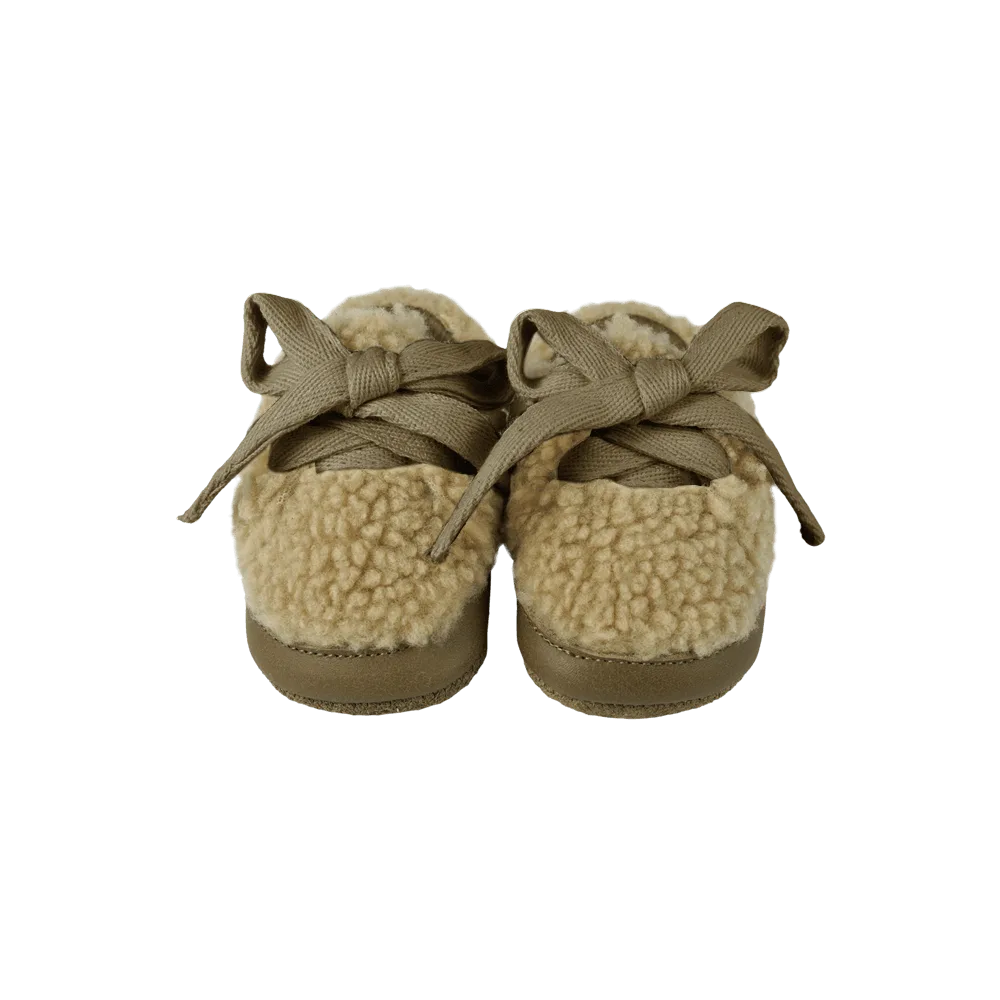 Rije Sneakers | Beige Curly Faux Fur