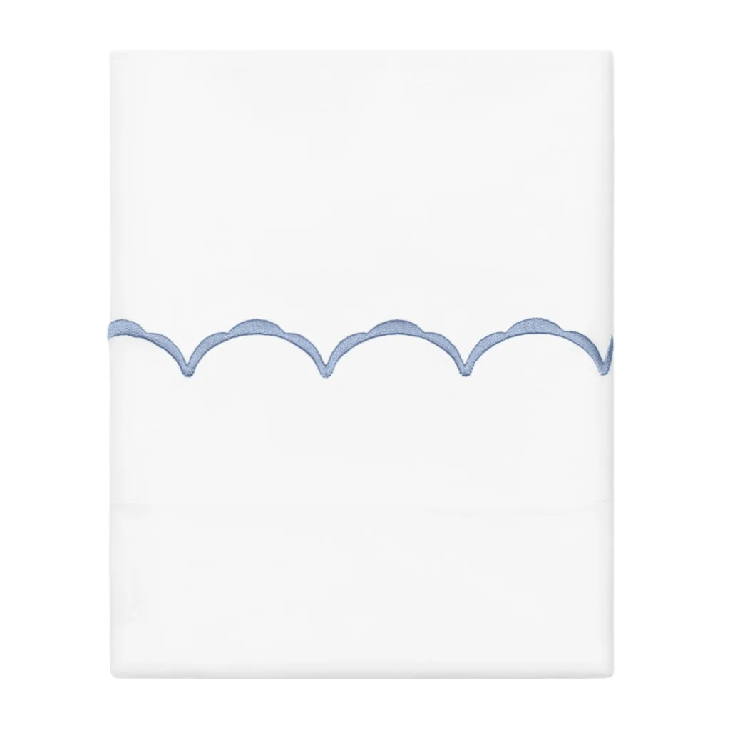 Federa per cuscino a coppia con ricamo Wavelet blu fiordaliso
