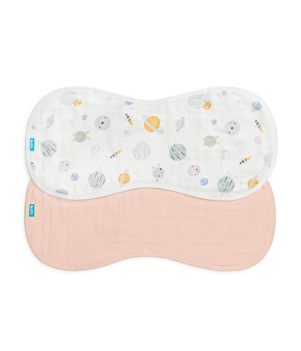 Burp Cloth 2 Pack Muslin Blush Rocket