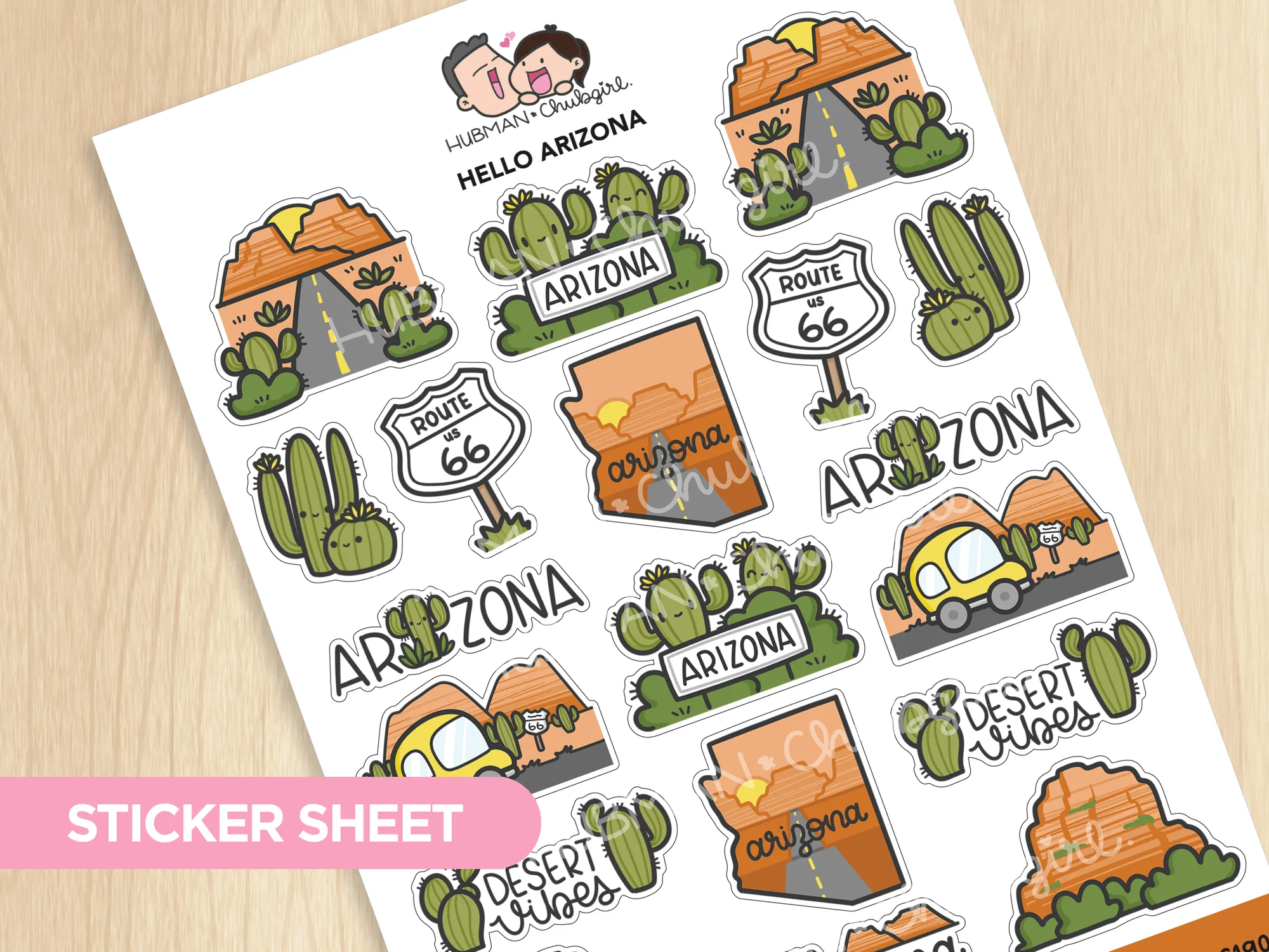 Hallo Arizona Stickerbogen