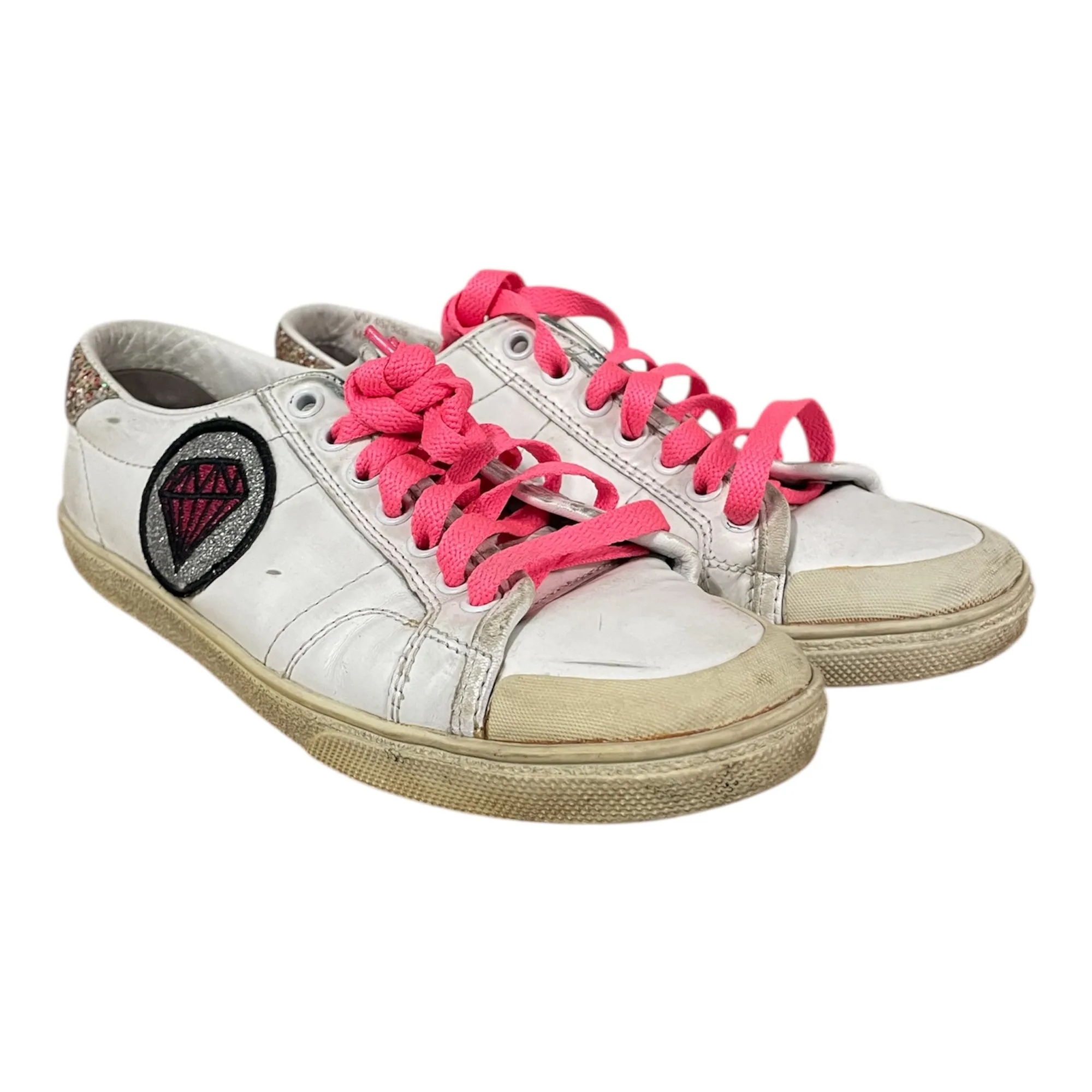 SAINT LAURENT/Low-Sneakers/EU 37.5/Leather/WHT/SL37 Diamond Patch