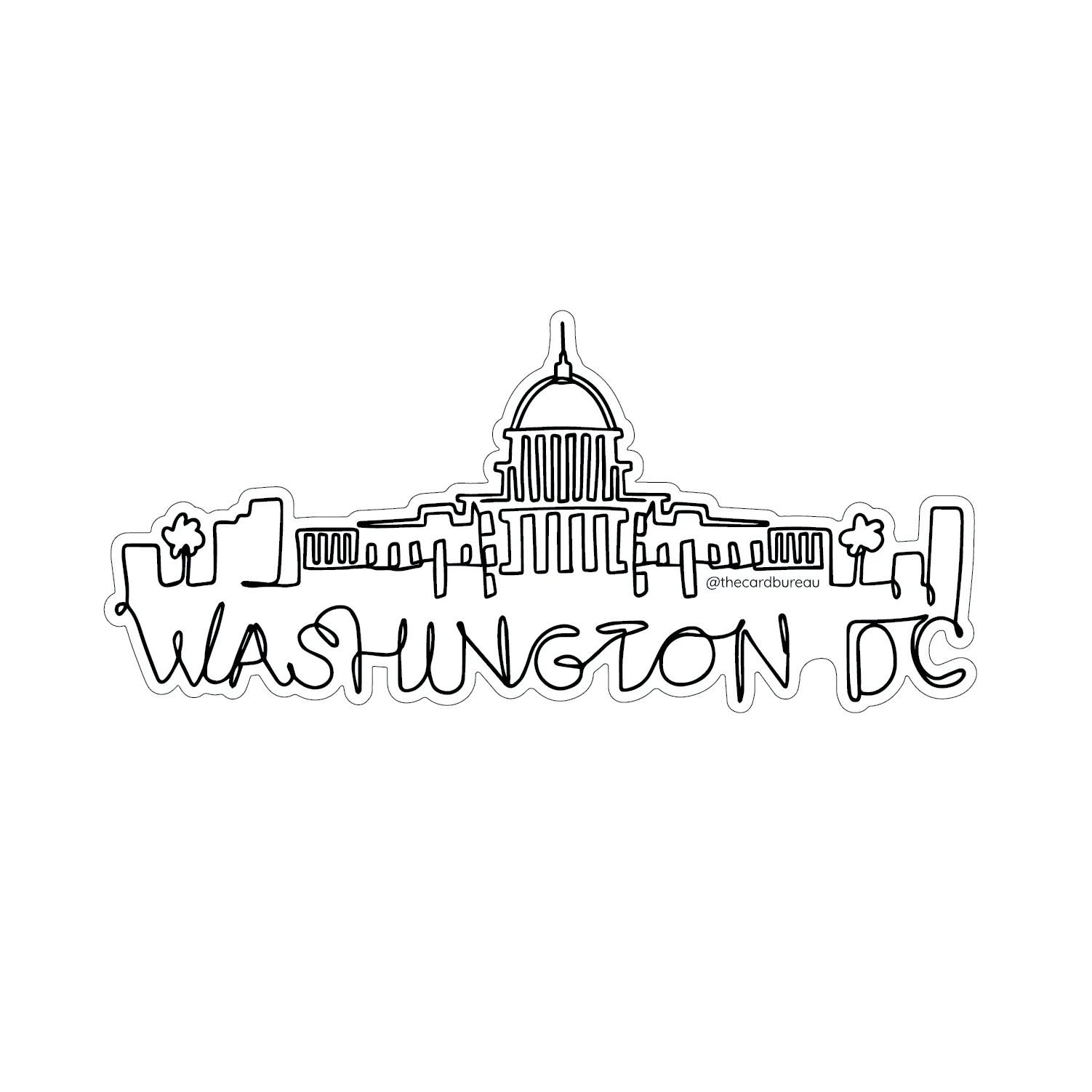 DC Line Drawing Sticker