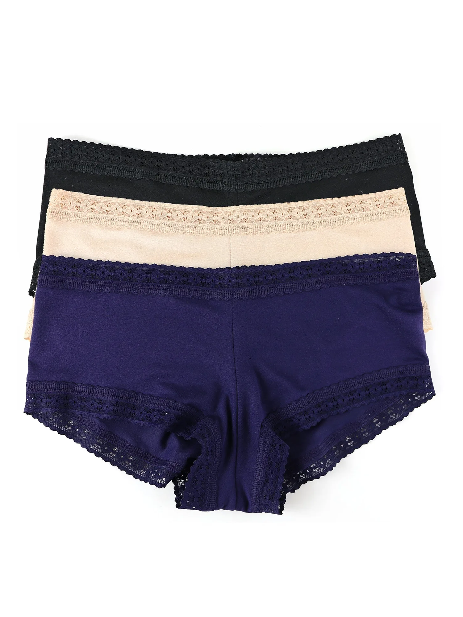 D 3 Pack DreamEase™ Boyshort Black/Chai/Indigo