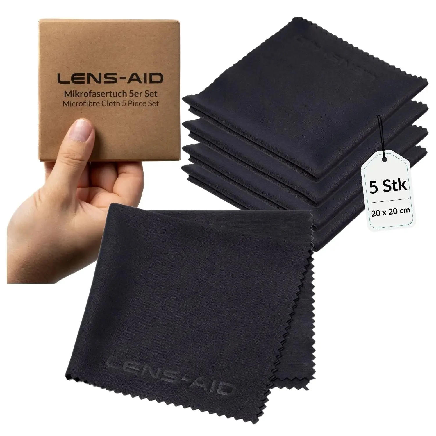 Paquete de 5 paños de microfibra: Limpieza de lentes sin complicaciones