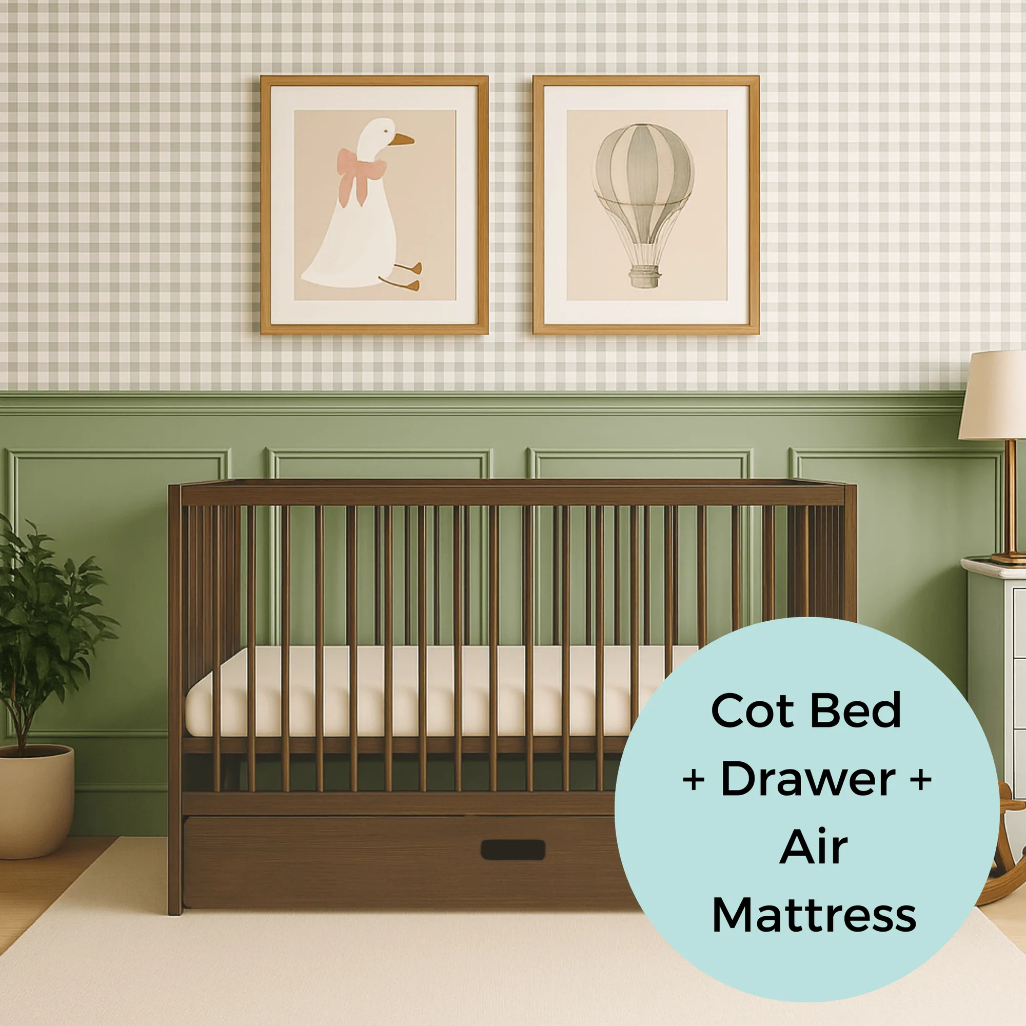 Lit bébé mini avec matelas à air : noyer, hêtre ou pierre ?