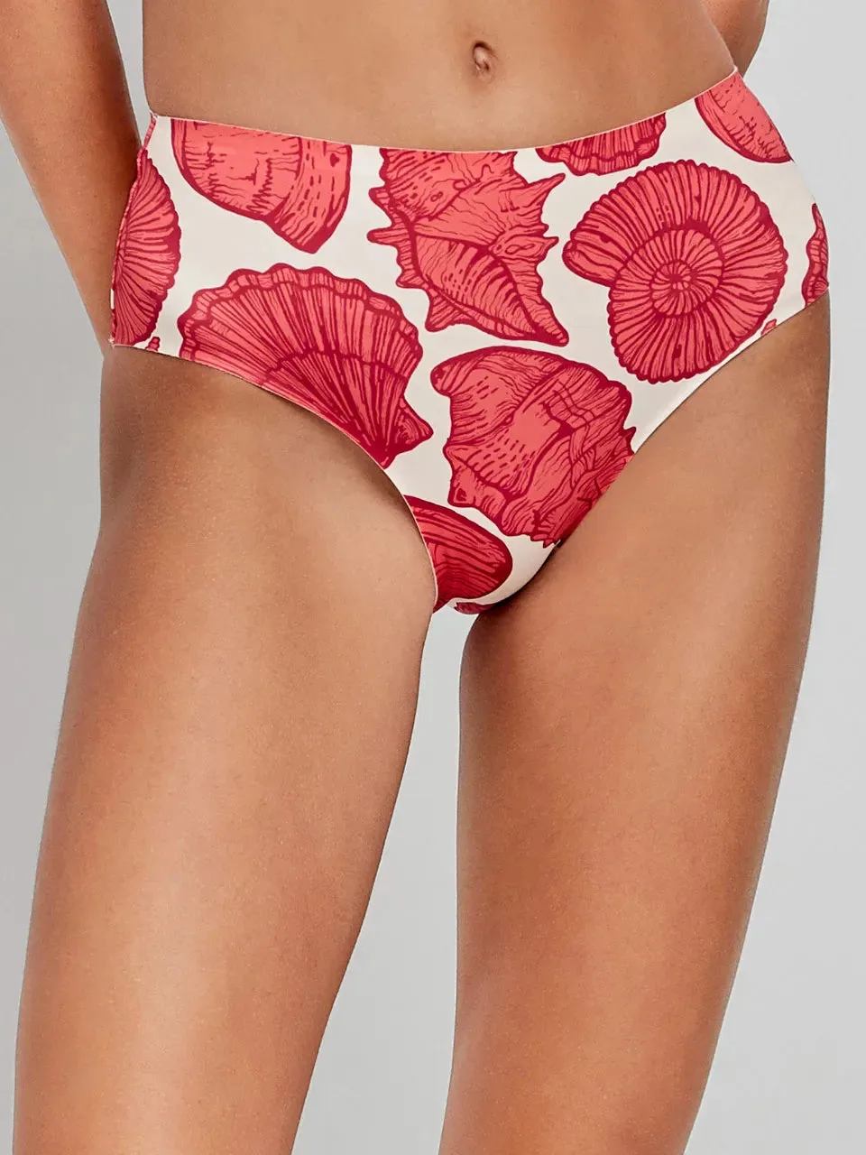 Braga bikini alta en tejido efecto moldeador high tech estampado