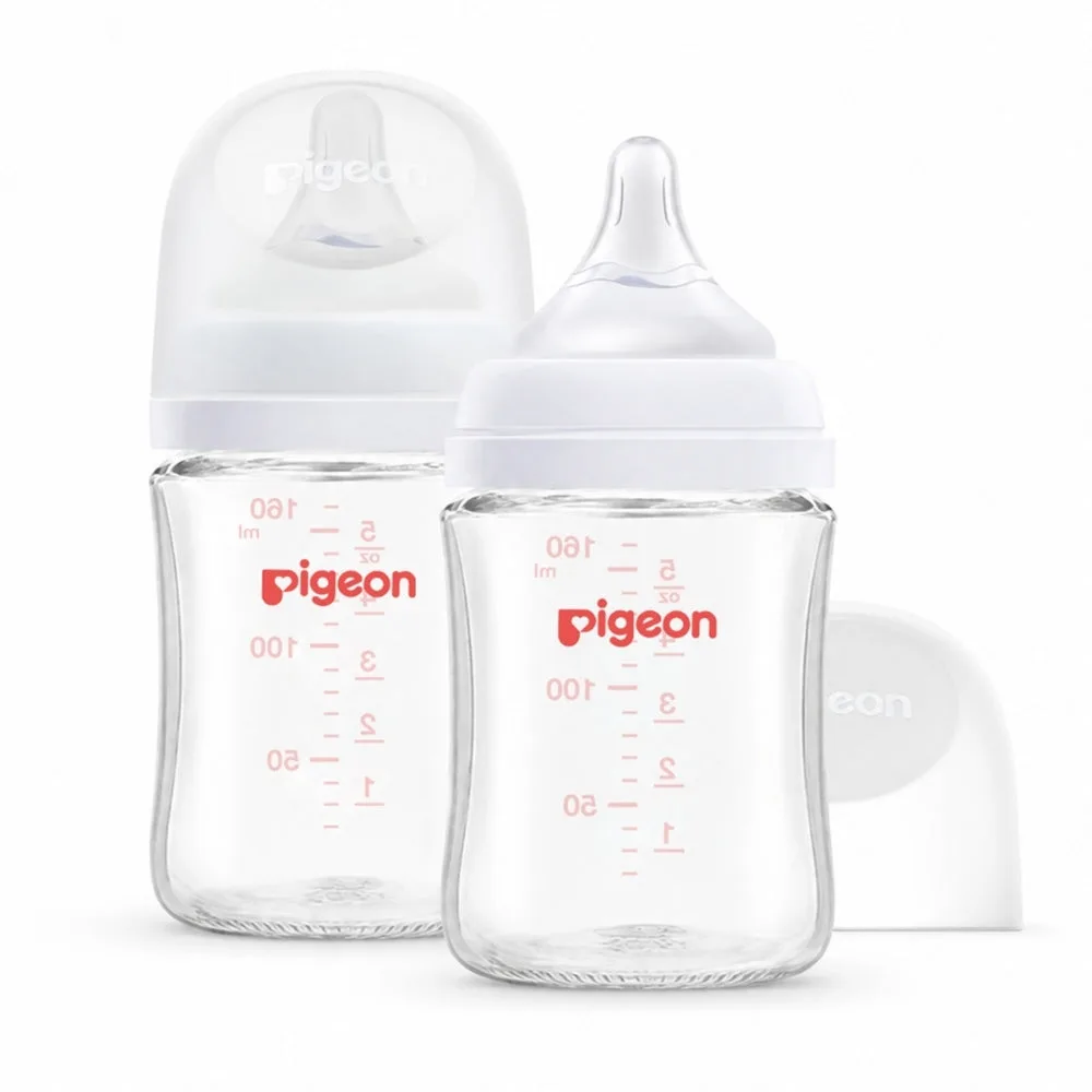 Glass Wide Neck Baby Bottle, 2 Packs, 5.4 Oz(160ml) for newborns