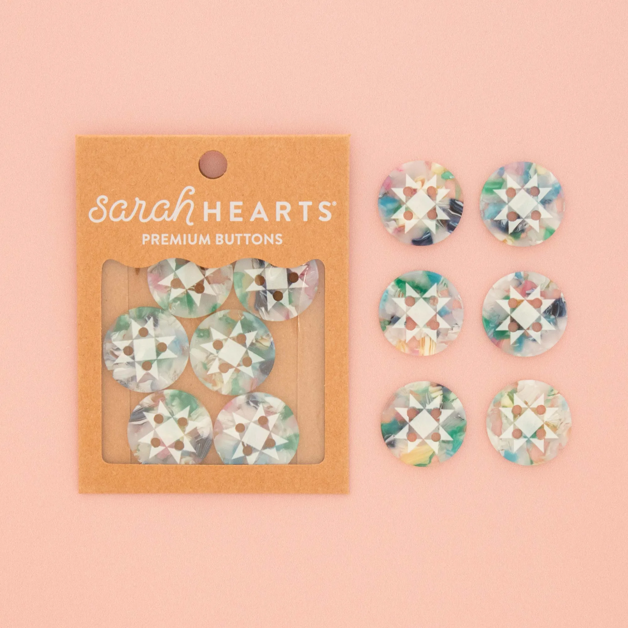Large Confetti Quilt Star Buttons