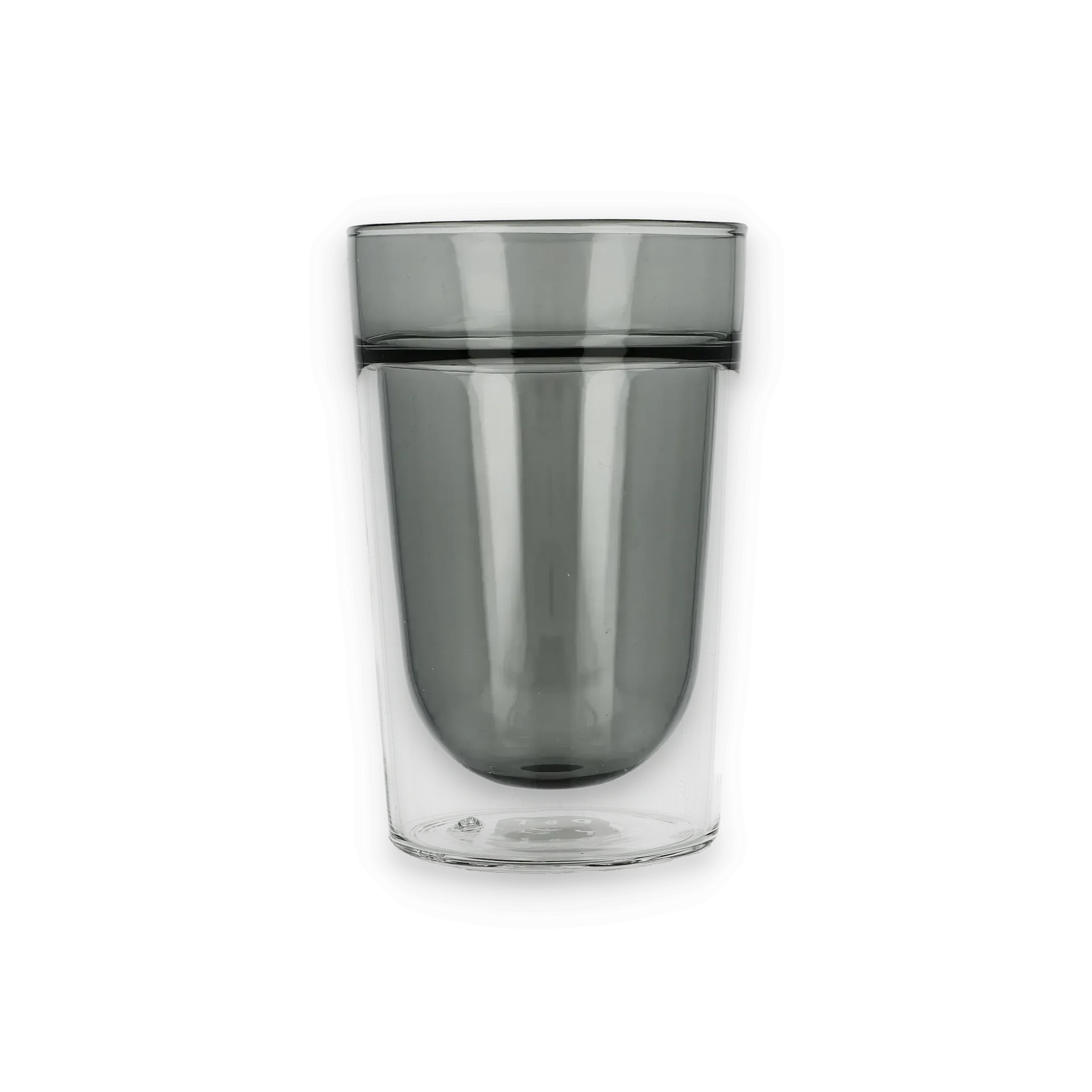 Teeglas Double walled glass small grey