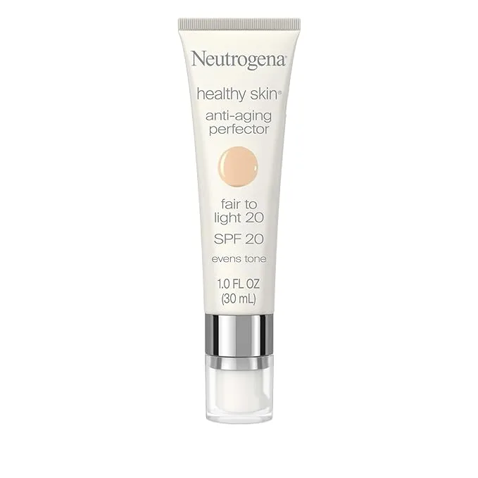 Neutrogena Retinol Treatment and Tinted Facial Moisturizer, Healthy Skin Anti-Aging Perfector with Broad Spectrum SPF 20 Sunscreen with Titanium Dioxide, 20 Fair to Light, 1 fl. oz