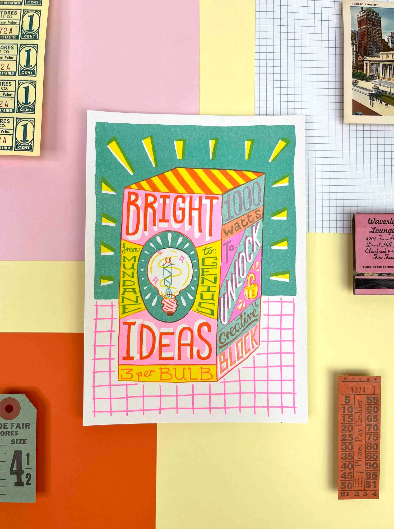 A5 Bright Ideas Risograph Print