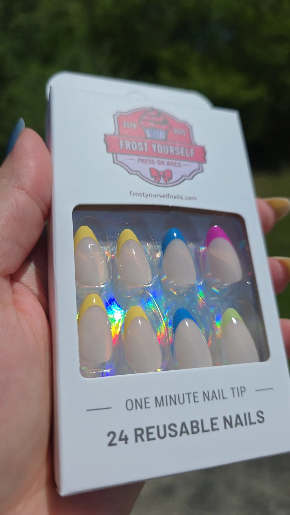 Colorful French Nails: Short vs Kid Sizes Compared