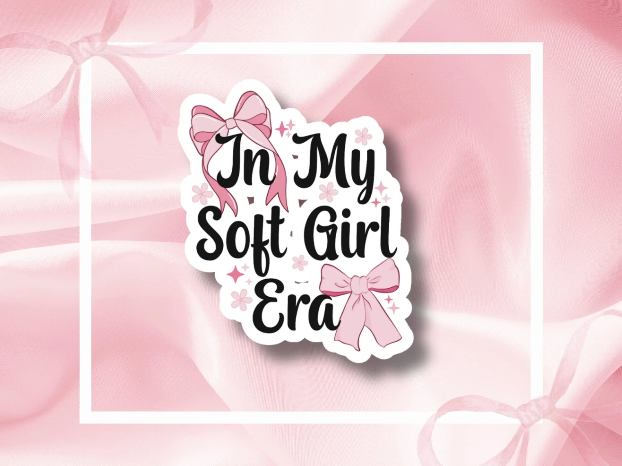 In My Soft Girl Era ステッカー - ガーリーガールステッカー、水筒ステッカー、防水ステッカー、ビニールステッカー、かわいいステッカー、コケットステッカー