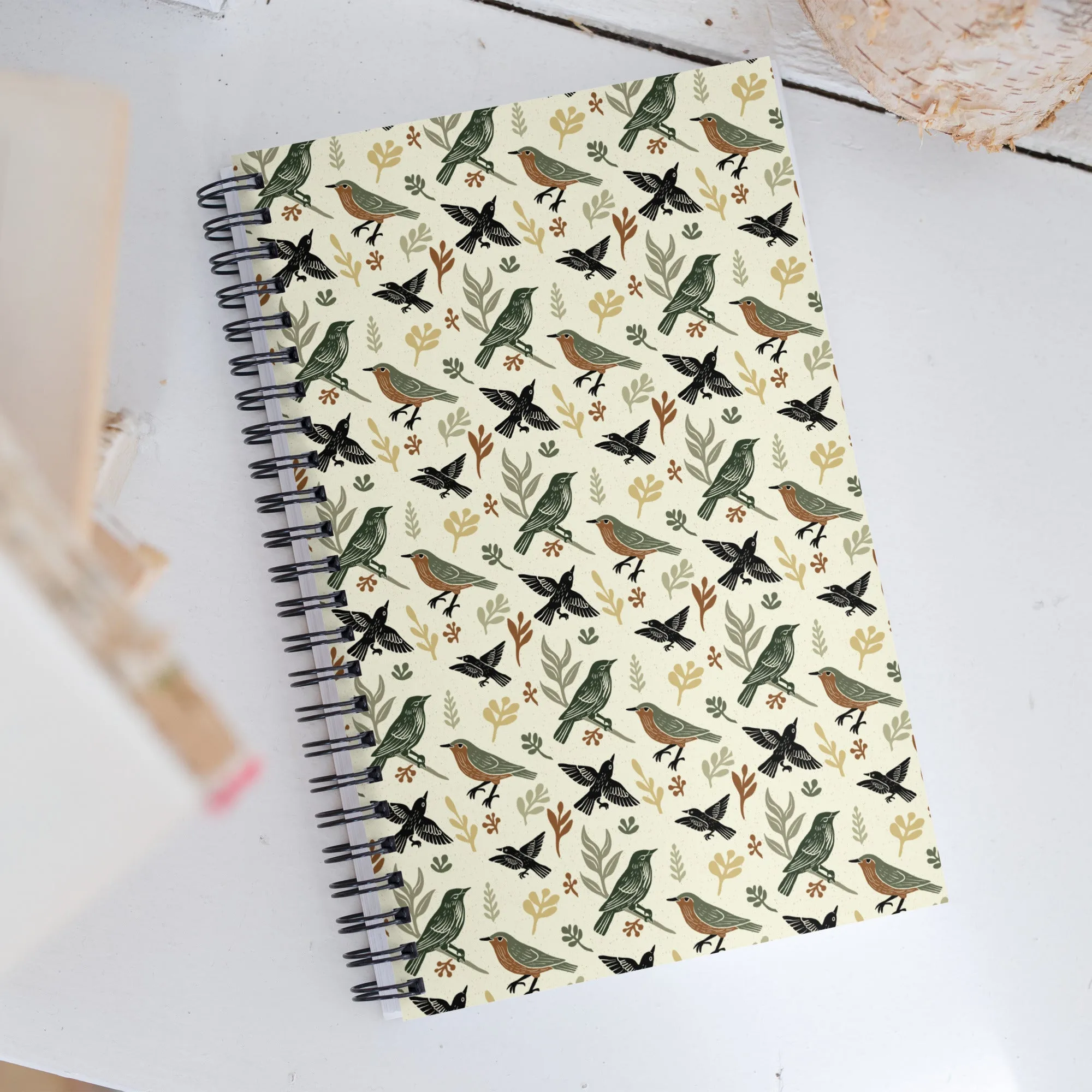 Vintage Birds vs Easily Distracted Notebook for Bird Notes