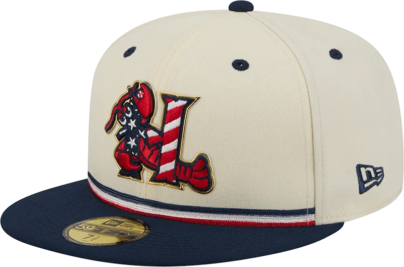 Hickory Crawdads 2026 New Era Stars & Stripes 59Fifty Fitted Cap