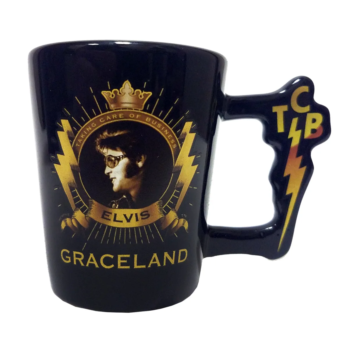 Elvis Graceland TCB Handle Shot Glass