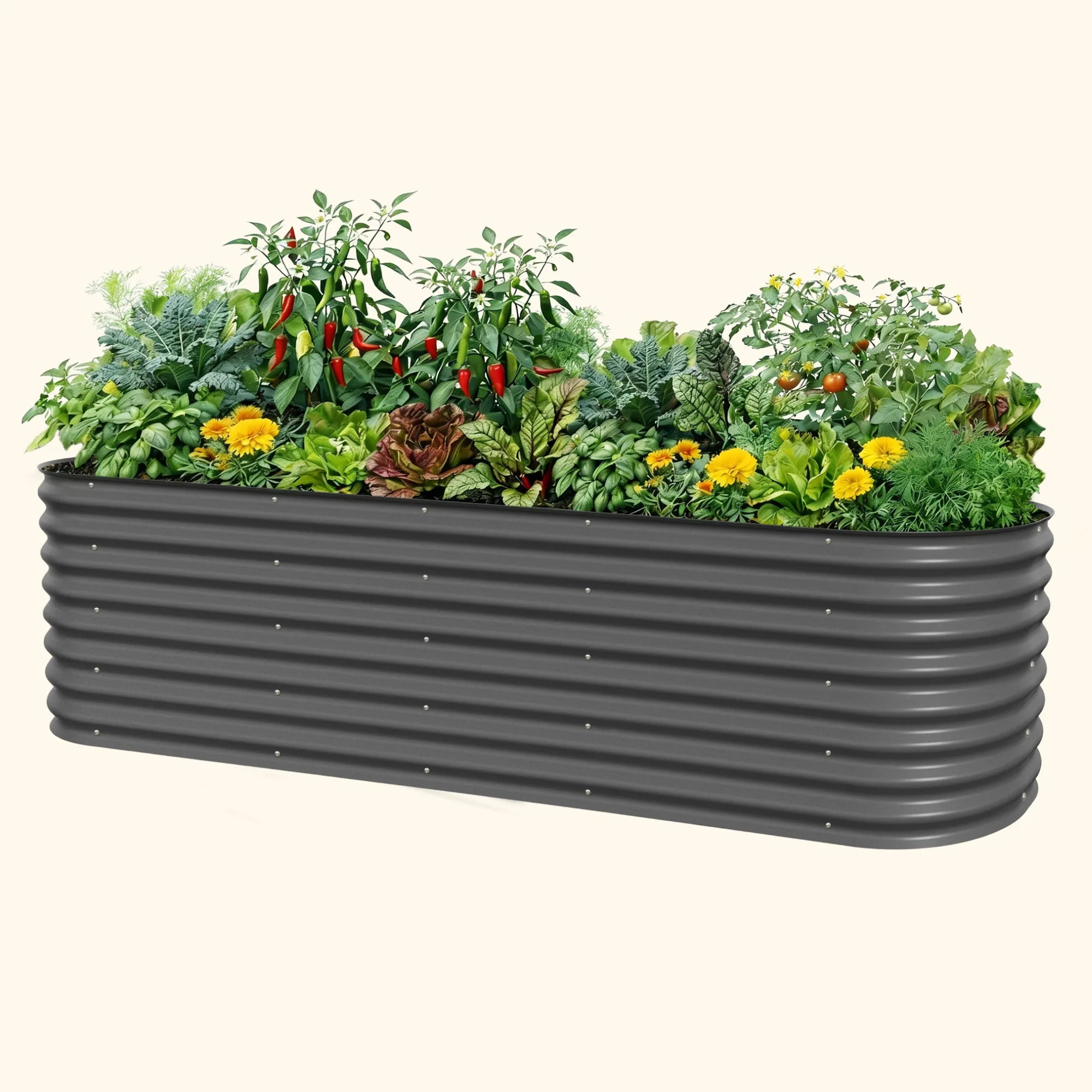 Kit per Aiuola Rialzata Modulare in Metallo Jumbo 10 in 1 da 26"