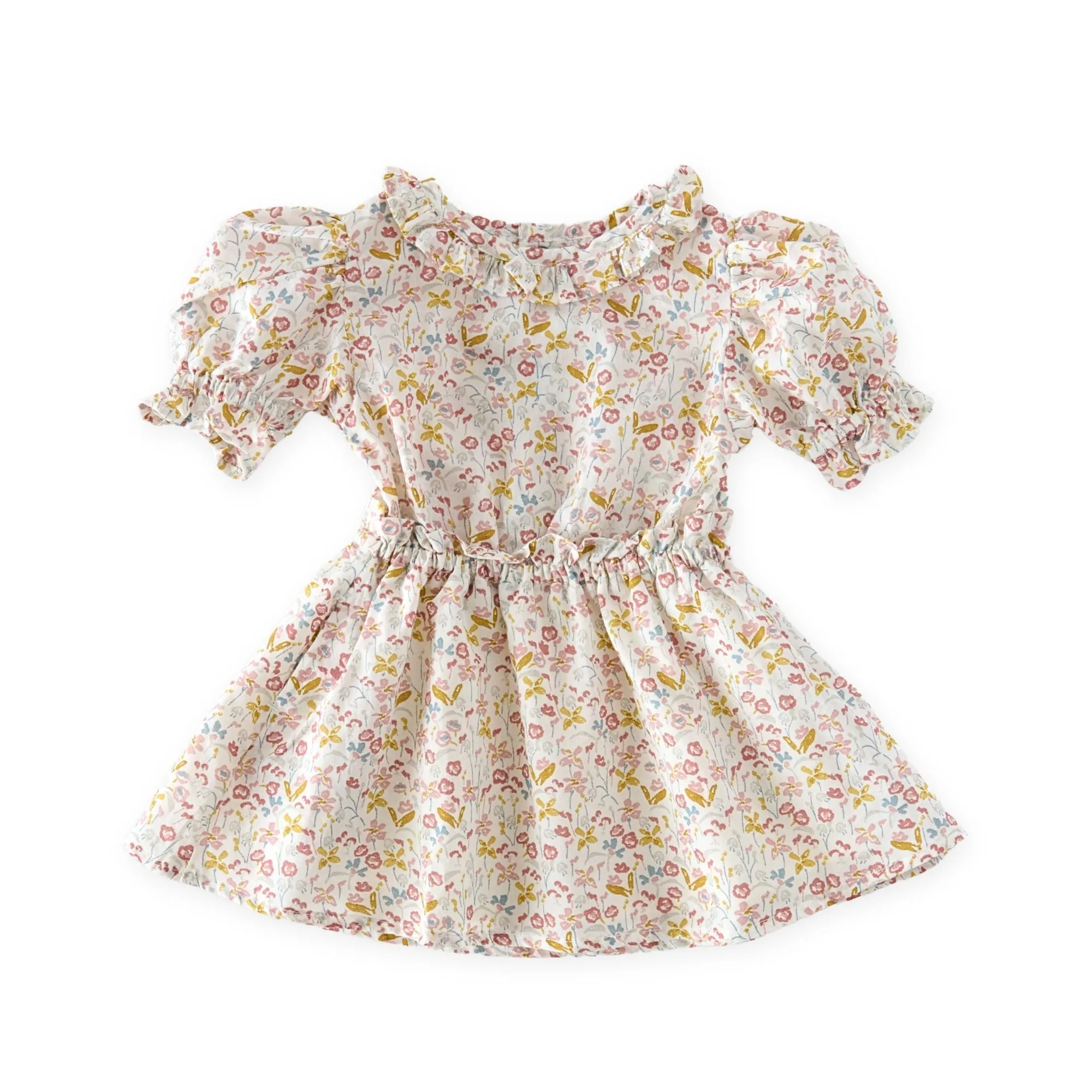 Ruffle Puff Sleeve Dress- Floret