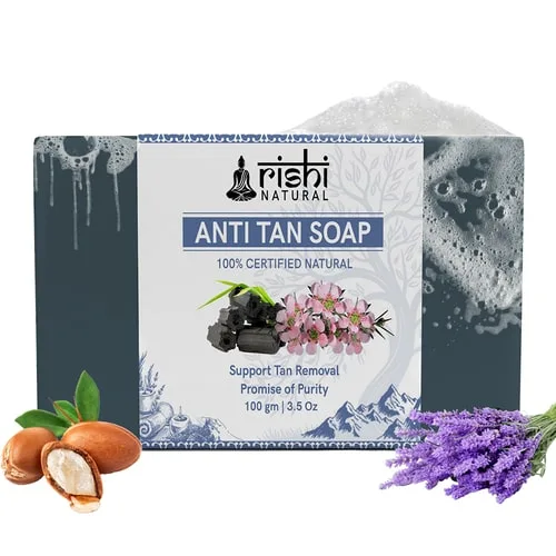 Anti Tan Soap - All Natural Certified – Whitening Solution for Tan Removal with Charcoal, Jatamansi & Essential Oils - Chemical-Free