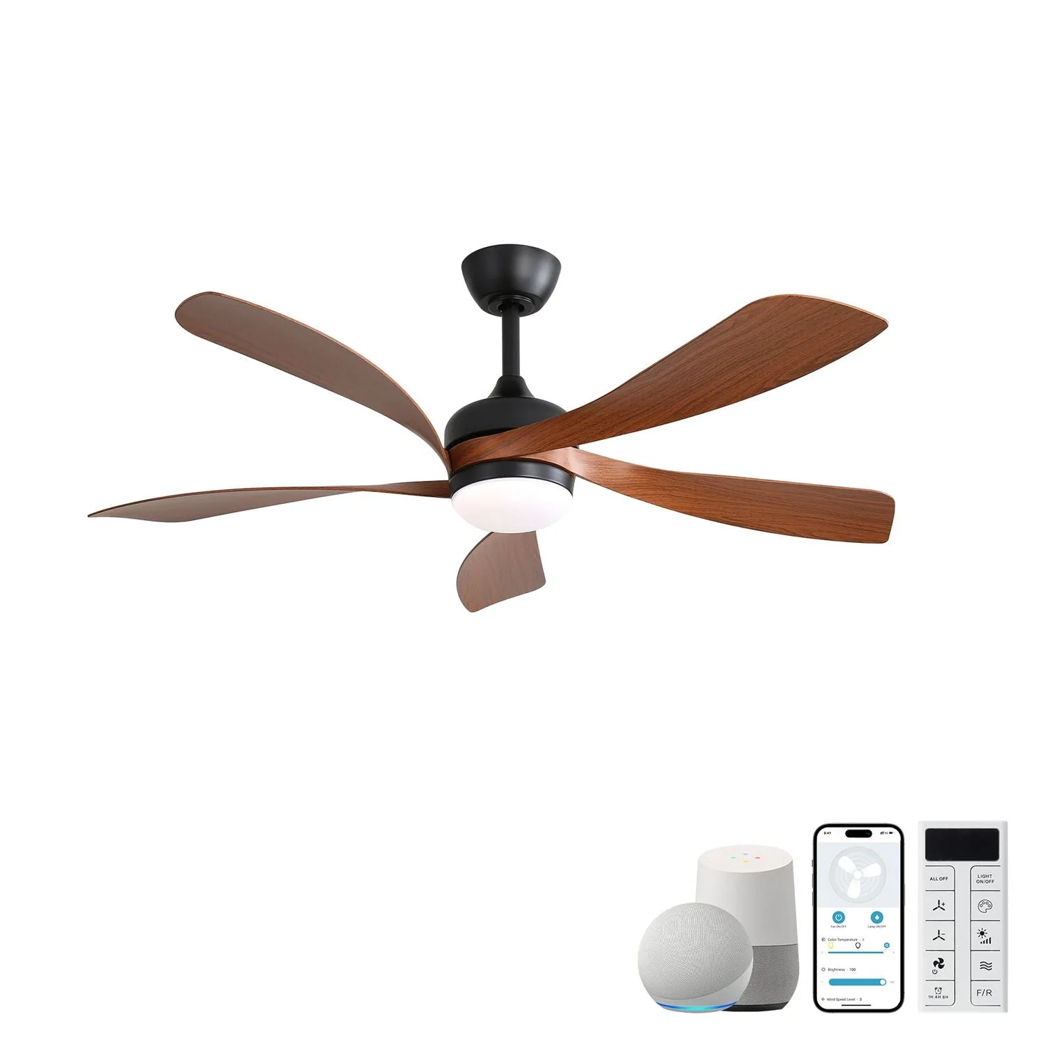 Sofucor 45" Smart ABS Blades Ceiling Fan with Light