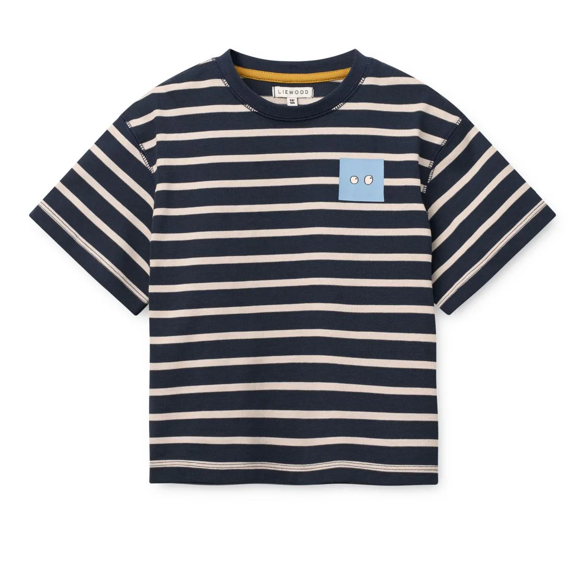 T-shirt à manches courtes rayé Tyler - Rayures Y/D classiques bleu marine sable