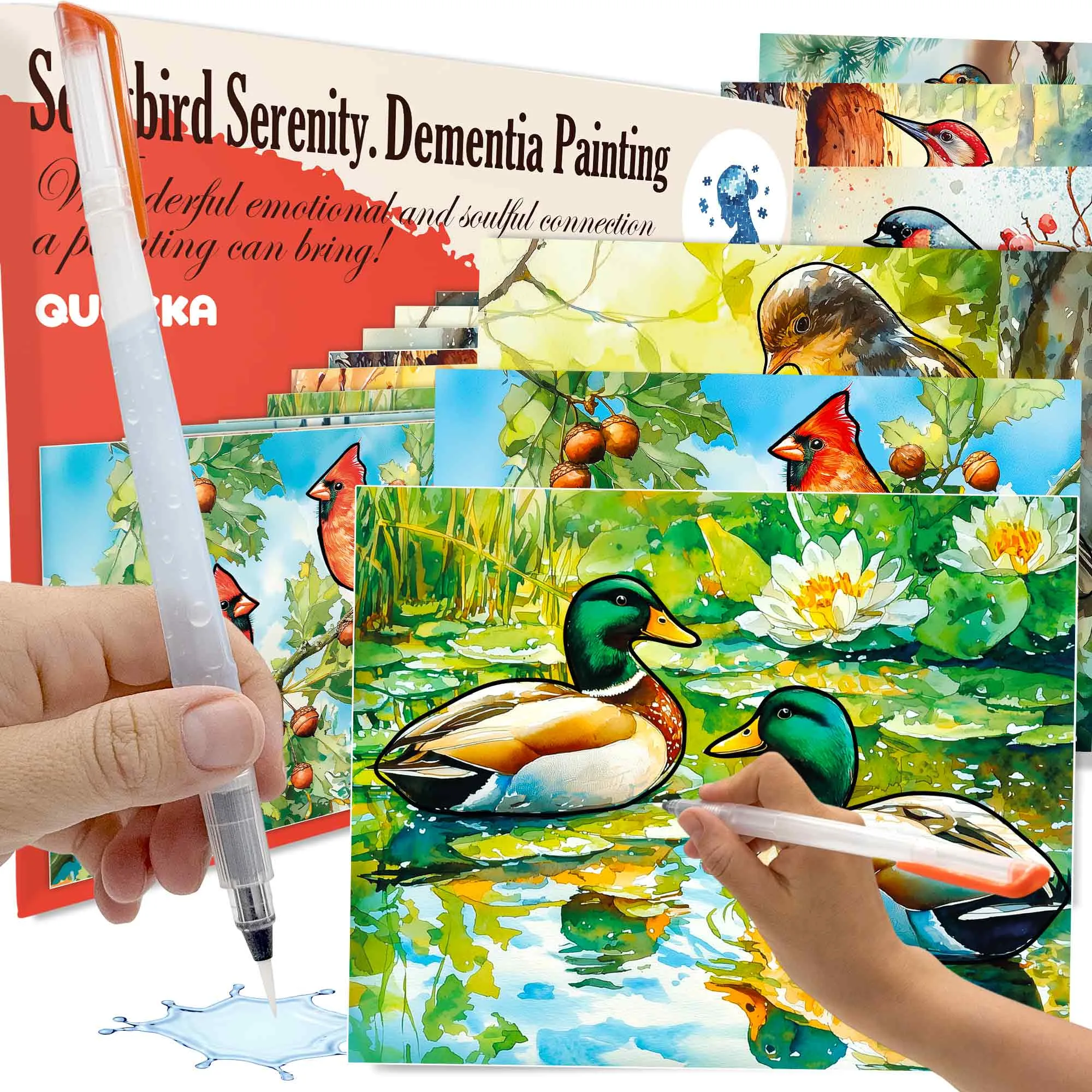 Water Painting Dementia Activities for Seniors | Birds