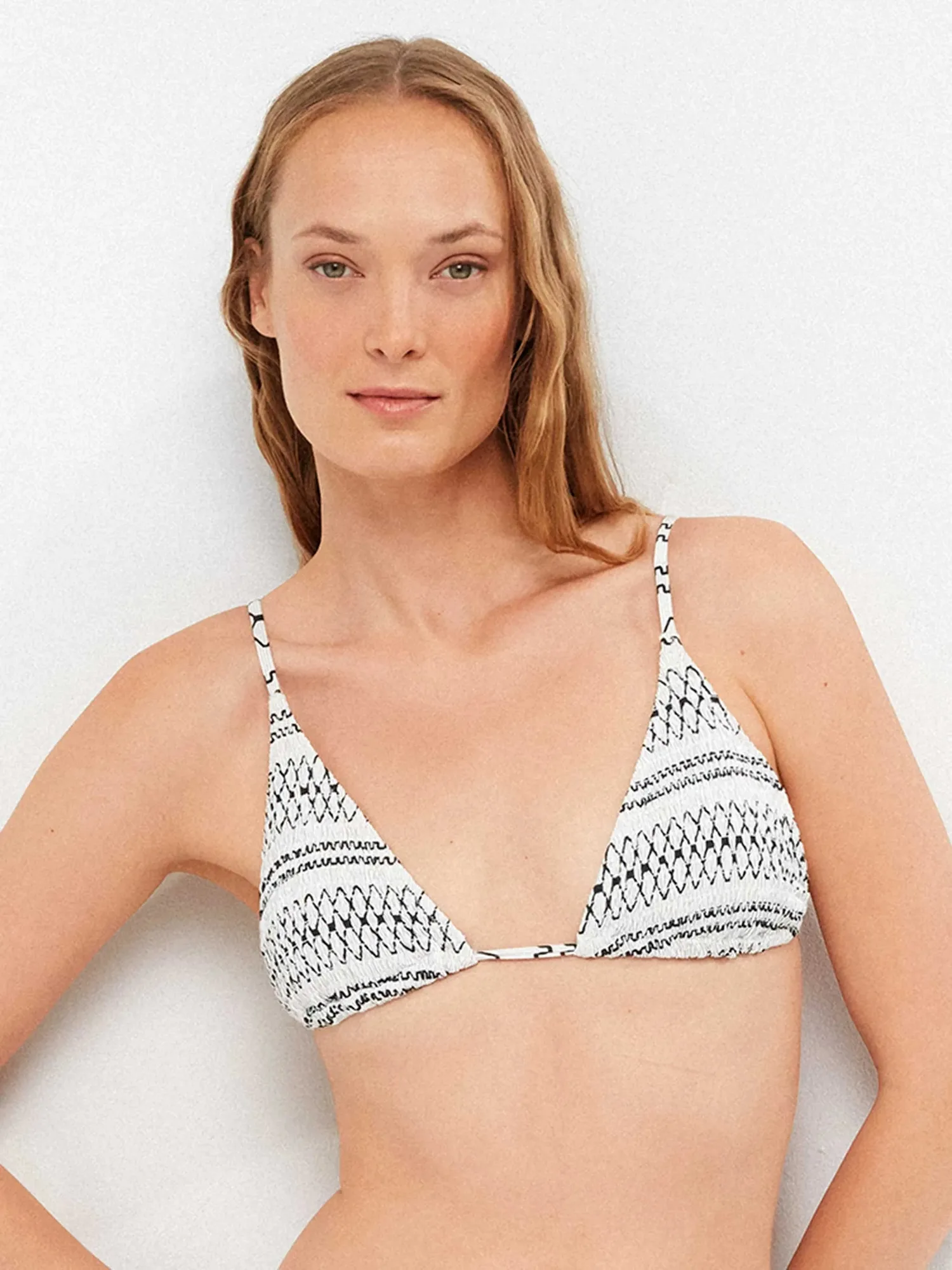 Bikini triangle avec mousse amovible en nid d'abeille