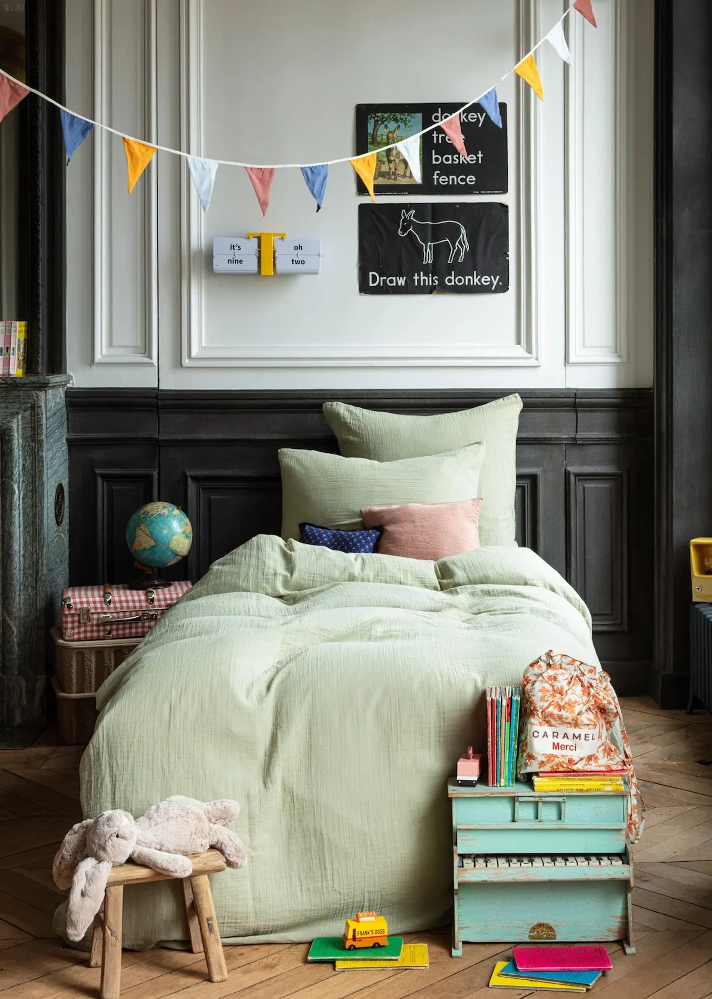 CHILD DUVET COVER 140 X 200 - VERT 77 RUE DE VARENNE
