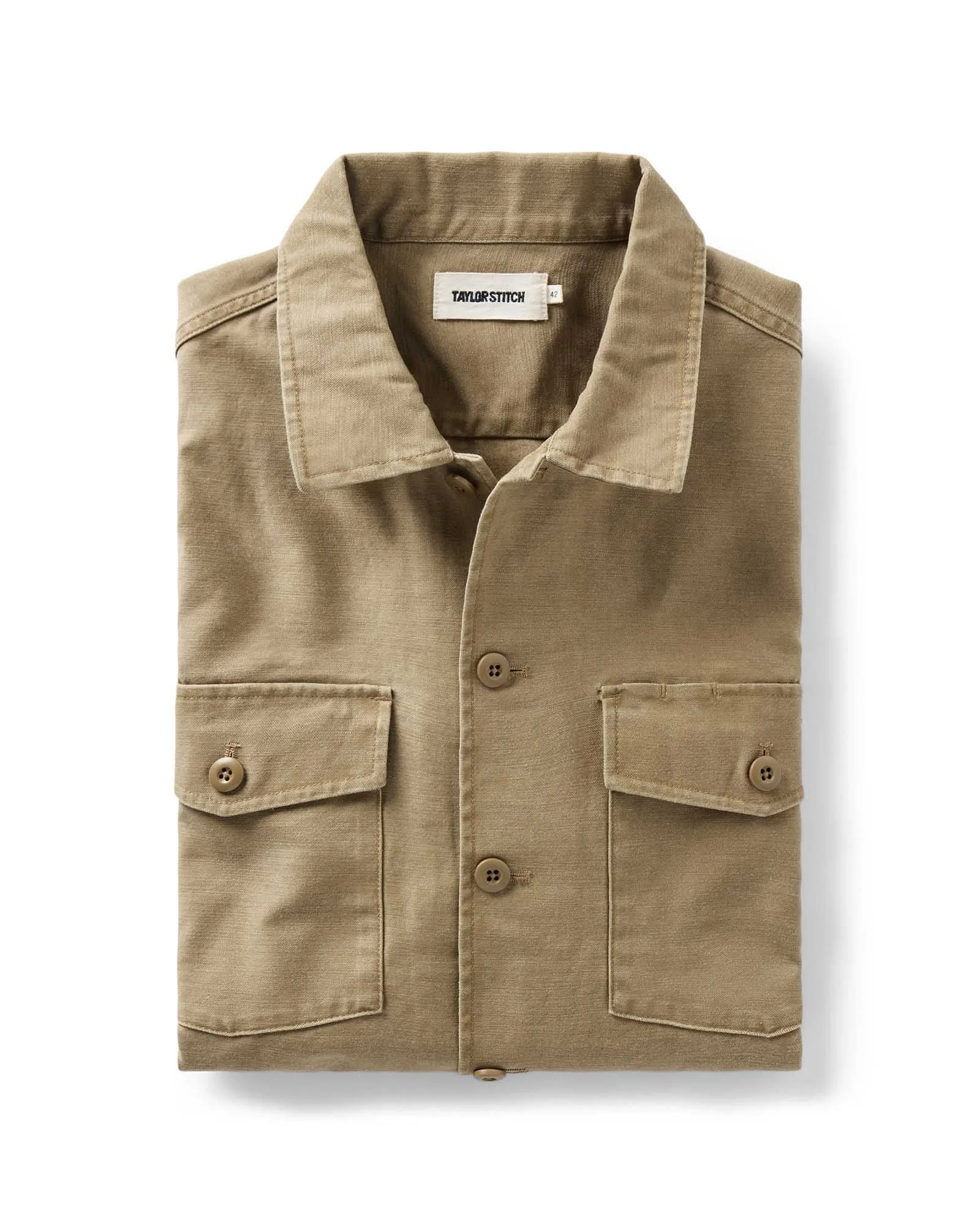 The Surplus Shirt in Field Khaki Reverse Sateen