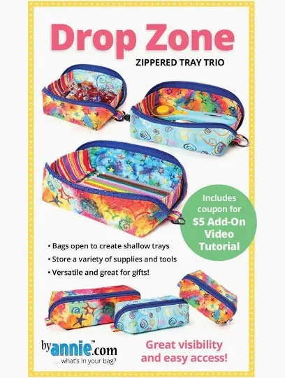 Drop Zone Tray Trio Pattern: Sewing Zippered Trays